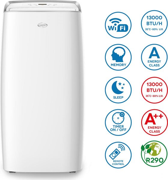 Argo Condizionatore Portatile 13000 Btu/h Climatizzatore con Pompa di Calore Classe A/A++ - 398400016 Milo Plus