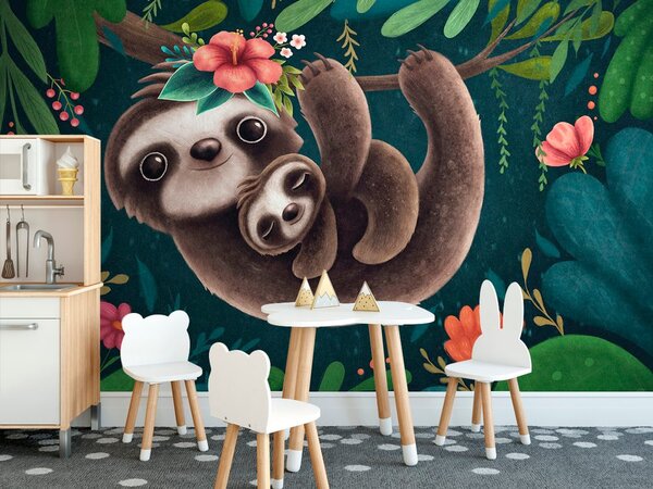 Carta da parati – Bradipi carini