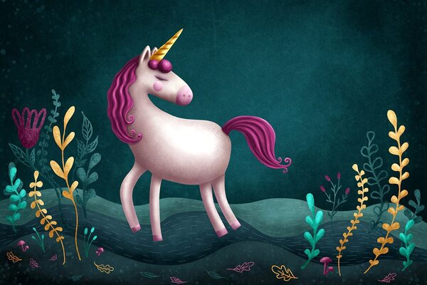 Carta da parati – Unicorno fiabesco