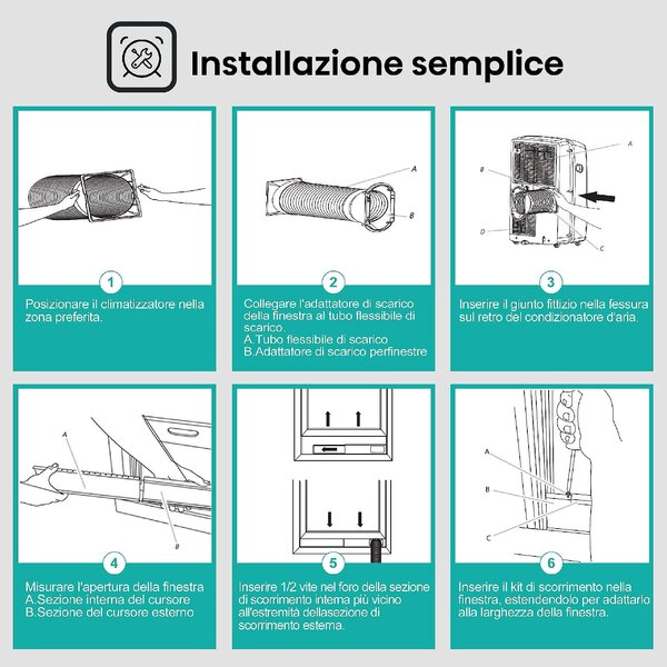 Hisense Condizionatore Portatile 7000 Btu /h Climatizzatore Deumidificarore Classe A colore Bianco - APC07KV