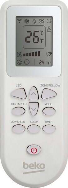 Beko Condizionatore Portatile 7000 Btu /h Climatizzatore solo Freddo Classe A Funzione Deumidificatore con Timer - BP407C