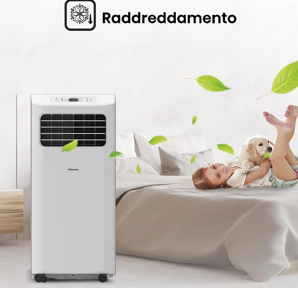 Hisense Condizionatore Portatile 7000 Btu /h Climatizzatore Deumidificarore Classe A colore Bianco - APC07KV