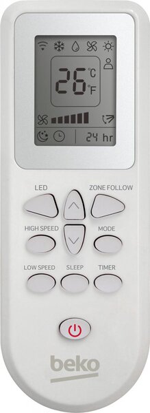 Beko Condizionatore Portatile 9000 Btu /h Climatizzatore Classe A R290 Funzione Deumidificatore colore Bianco - BP409C