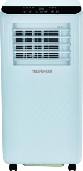 Telefunken Condizionatore Portatile 9000 Btu /h Climatizzatore Classe A Funzione Deumidificatore Wi-Fi Timer colore Bianco - M09326