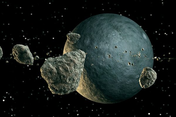 Carta da parati – Meteoriti intorno al pianeta