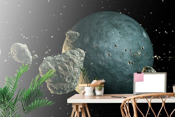 Carta da parati – Meteoriti intorno al pianeta
