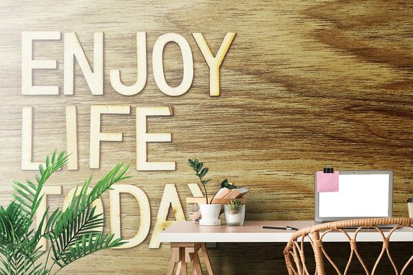 Carta da parati – Citazione - Enjoy life today