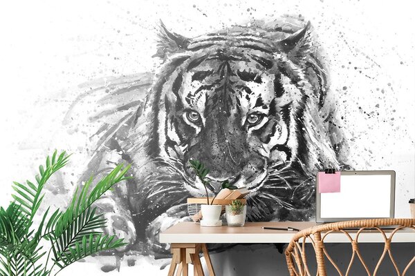 Carta da parati – Predatore di animali in bianco e nero
