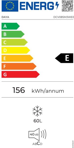 Daya Congelatore a Cassetti Verticale 60 Litri Classe E Capacit di Congelamento 2,8 Kg/24h Raffreddamento Statico colore Bianco - DCV08SM3WE0