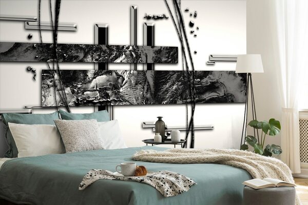 Carta da parati – Astratto di lusso in bianco e nero