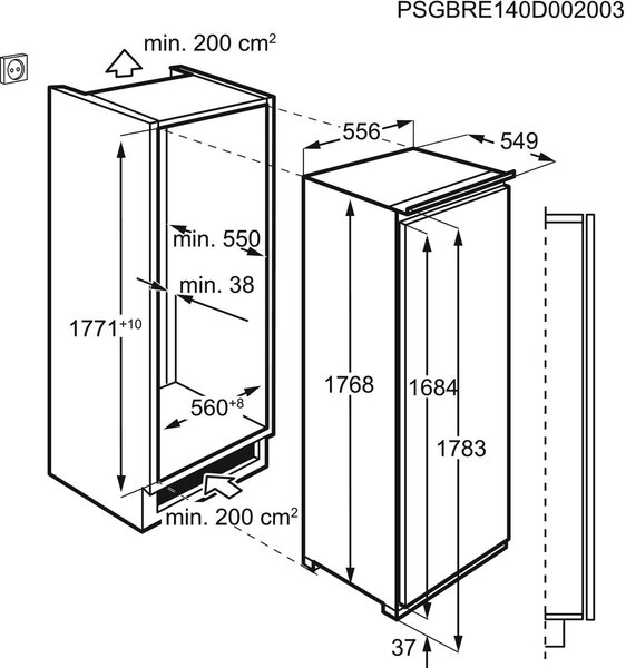 Aeg Congelatore a Cassetti Verticale Capacit 204 Litri Classe energetica E Capacit di congelamento 16,5 kg/24h No Frost - ABE818E6NC