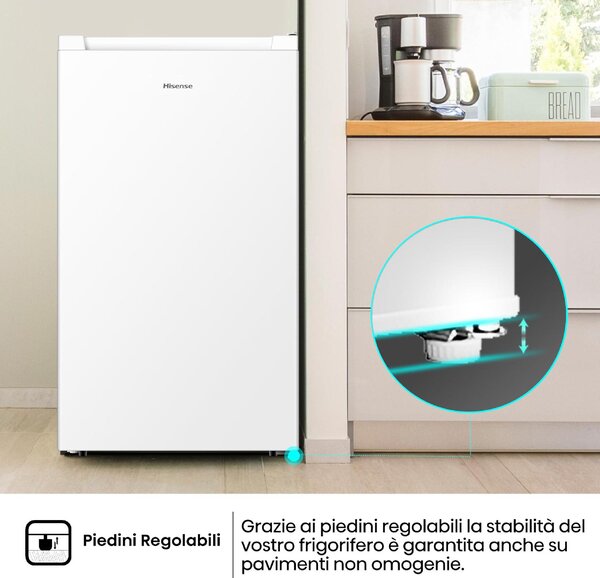 Hisense Congelatore a Cassetti Verticale Capacit 61 Litri Classe energetica E Capacit di congelamento 3 kg/24h colore Bianco - FV78D4AWE