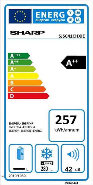 Sharp Congelatore a Cassetti Verticale Capacit 280 Litri No Frost Classe energetica E colore Inox - SJSC41CHXIE