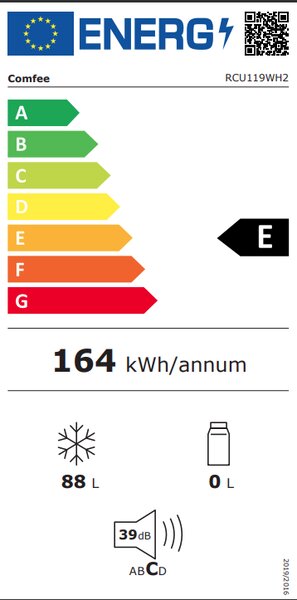 Comfee Congelatore a Cassetti Verticale Capacit 83 Litri Classe energetica E Capacit di congelamento 4 kg/24h colore Bianco - RCU119WH2