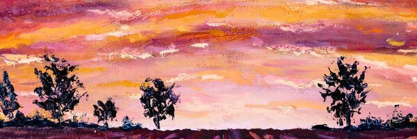 Quadro su tela – Dipinto a olio di un campo di lavanda