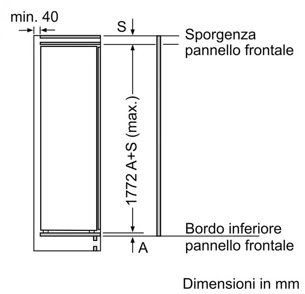 Bosch Congelatore a Cassetti Verticale da Incasso Capacit 212 Litri Classe E Capacit di congelamento 13,8 kg/24h No Frost colore Bianco - GIN81VE