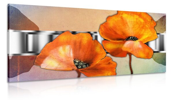 Quadro su tela – Fiori in stile orientale