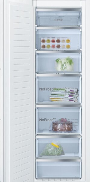 Bosch Congelatore a Cassetti Verticale da Incasso Capacit 212 Litri Classe E Capacit di congelamento 13,8 kg/24h No Frost colore Bianco - GIN81VE