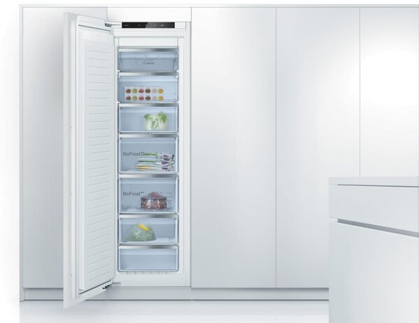 Bosch Congelatore a Cassetti Verticale da Incasso Capacit 212 Litri Classe E Capacit di congelamento 13,8 kg/24h No Frost colore Bianco - GIN81VE