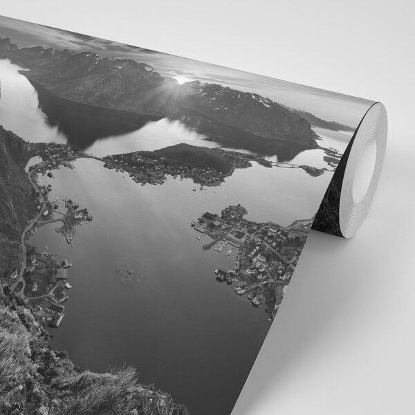 Carta da parati – Panorama montano in bianco e nero