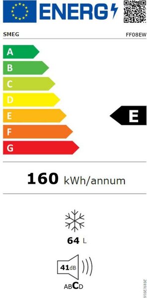 Smeg Congelatore a Cassetti Verticale Sottopiano Capacit 63 Litri Classe energetica E Capacit di congelamento 3,3 kg/24h colore Bianco - FF08EW