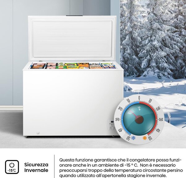 Hisense Congelatore a Pozzetto Orizzontale Capacit 248 Litri Classe E Capacit di Congelamento 11,2 kg / 24 h colore Bianco - FC321D4AWLE