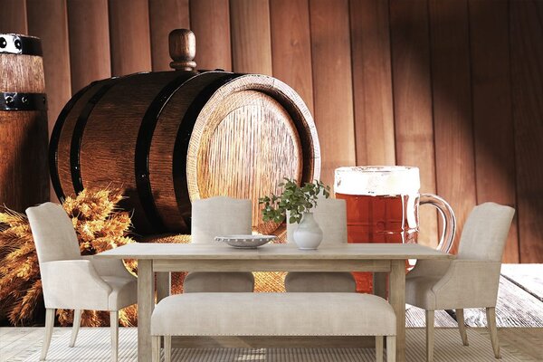 Carta da parati – Barile di birra