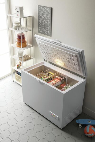 Indesit Congelatore a Pozzetto Orizzontale Capacit 315 Litri Classe E Capacit di congelamento 15 kg/24h Funzione Congelamento veloce - OS 2A 300 H