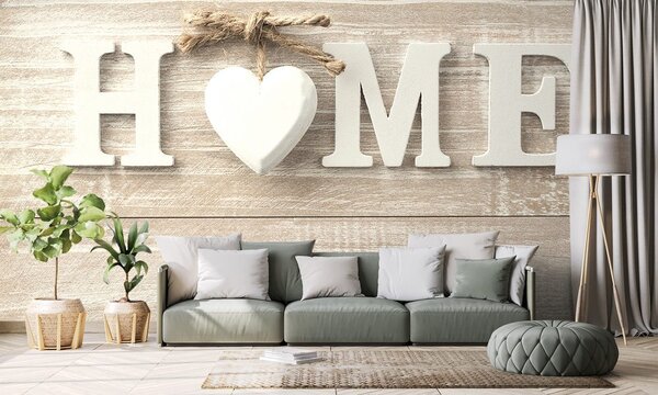 Carta da parati – Scritta Home in stile vintage