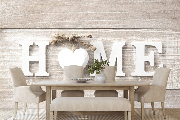 Carta da parati – Scritta Home in stile vintage