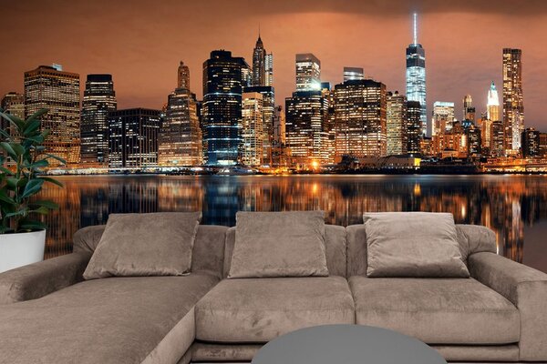 Carta da parati – Riflesso di Manhattan sull'acqua