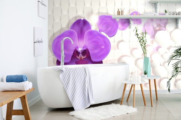 Carta da parati – Orchidea su sfondo astratto