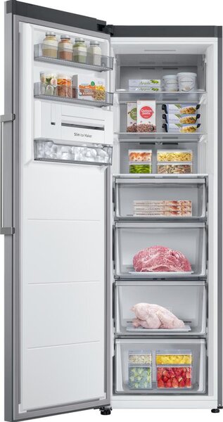 Samsung Congelatore Verticale a Cassetti Capacit 323 Litri No Frost Classe energetica E Capacit di congelamento 14,8 Kg/24h colore Inox - RZ32C7B