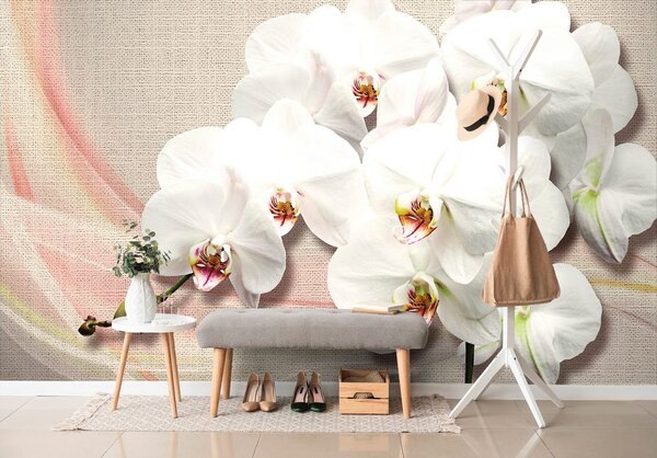Carta da parati – Orchidea bianca su tela