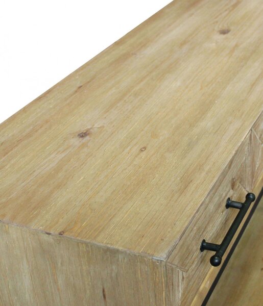 DecHome Consolle Ingresso Design Industriale 2 Ripiani e 3 Cassetti Dimensioni 110,50x40x76 h colore Nero Legno