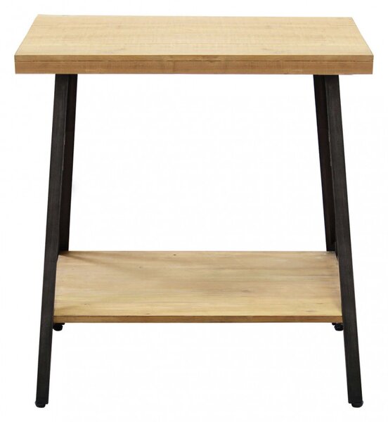 DecHome Consolle Ingresso Design Industriale con 1 Ripiano Dimensioni 63x40x68h cm colore Antracite/Legno - Harry