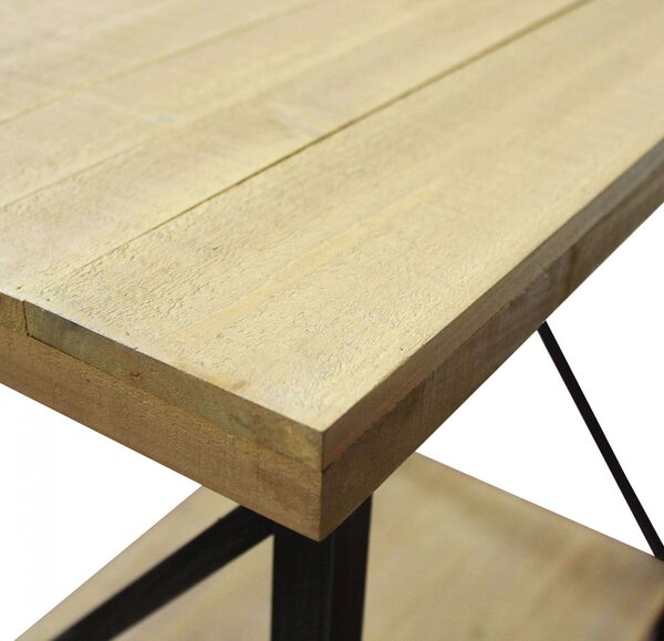 DecHome Consolle Ingresso Design Industriale con 1 Ripiano Dimensioni 63x40x68h cm colore Antracite/Legno - Harry
