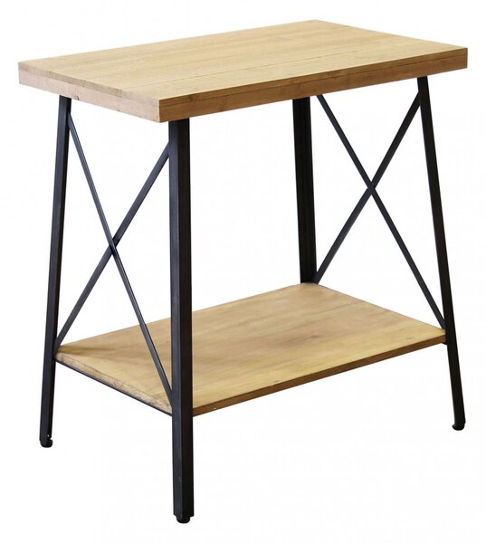DecHome Consolle Ingresso Design Industriale con 1 Ripiano Dimensioni 63x40x68h cm colore Antracite/Legno - Harry