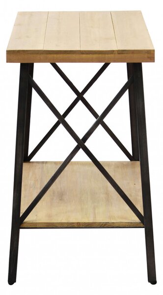 DecHome Consolle Ingresso Design Industriale con 1 Ripiano Dimensioni 63x40x68h cm colore Antracite/Legno - Harry