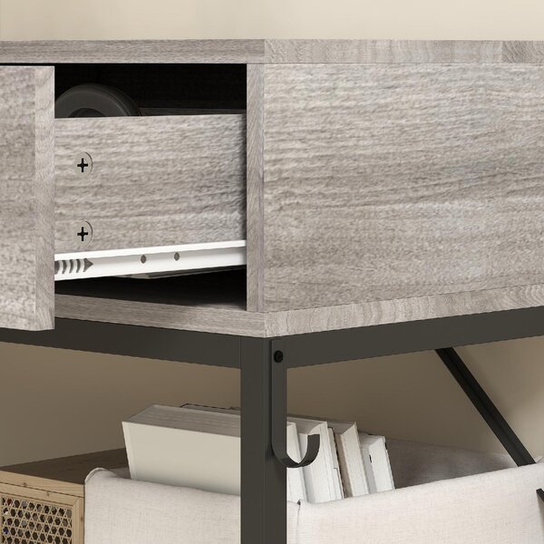 DecHome Consolle Ingresso Design Industriale con 2 Cassetti 2 Ripiani in Legno e Metallo Dimensioni 100x35x92 cm colore Nero/Legno