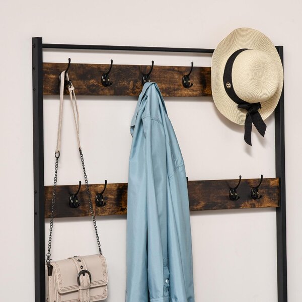 DecHome Consolle Ingresso Design Industriale in Acciaio e Legno Dimensioni 120x35x75cm colore Marrone