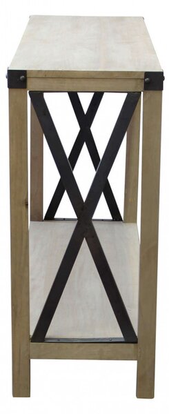 DecHome Consolle Ingresso Design Industriale con 2 Ripiani Dimensioni 115,5x37x82 cm colore Marrone - Julio