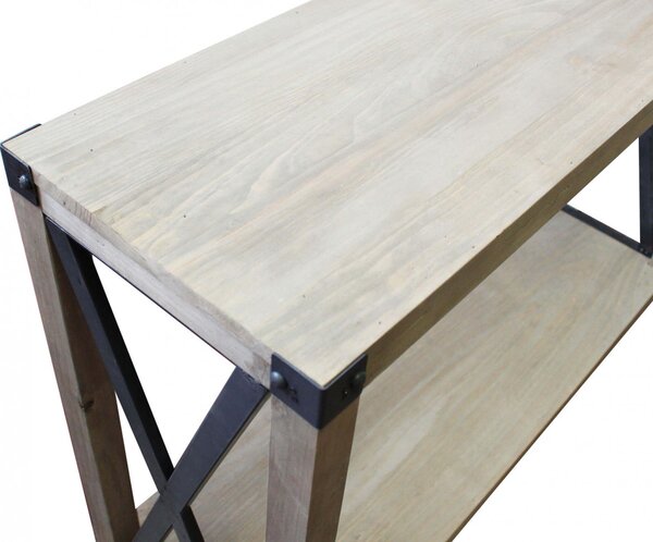 DecHome Consolle Ingresso Design Industriale con 2 Ripiani Dimensioni 115,5x37x82 cm colore Marrone - Julio