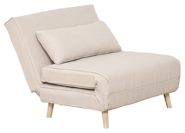 HOMCOM Poltrona Moderno Letto 3 in 1 con Schienale Reclinabile in 6 Posizioni, L'imbottitura spessa e cuscino, 94x78x80 cm, Beige | Aosom Italy