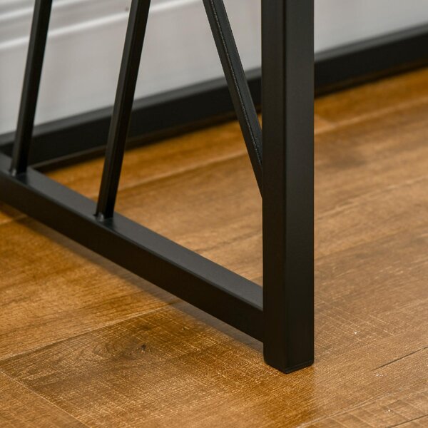 DecHome Consolle Ingresso Design Industriale in Acciaio e Legno Dimensioni 120x35x75cm colore Marrone
