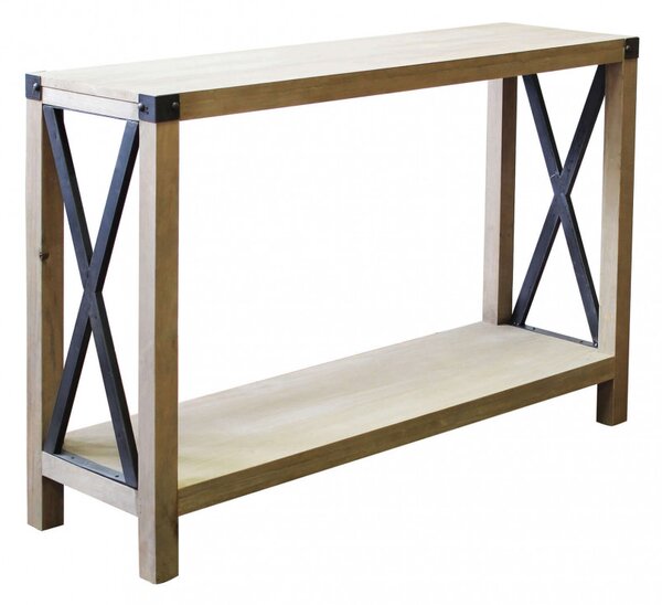 DecHome Consolle Ingresso Design Industriale con 2 Ripiani Dimensioni 115,5x37x82 cm colore Marrone - Julio