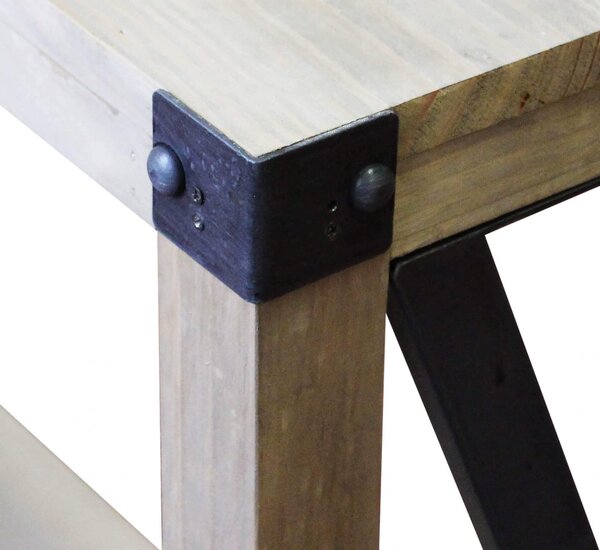 DecHome Consolle Ingresso Design Industriale con 2 Ripiani Dimensioni 115,5x37x82 cm colore Marrone - Julio