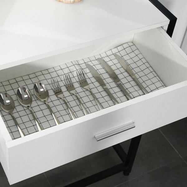 DecHome Consolle Ingresso Design Moderno con 2 Cassetti in Legno e Metallo Dimensioni 120x34x81 cm colore Bianco e Nero