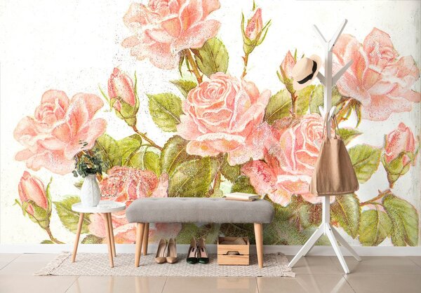 Carta da parati – Bouquet vintage di rose