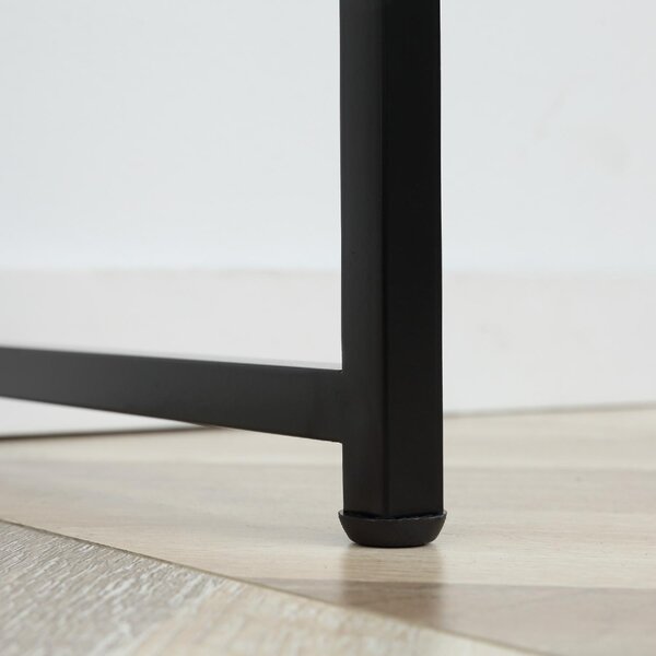 DecHome Consolle Ingresso Design Moderno con 2 Cassetti in Metallo Dimensioni 100x30x75 cm colore Nero / Quercia